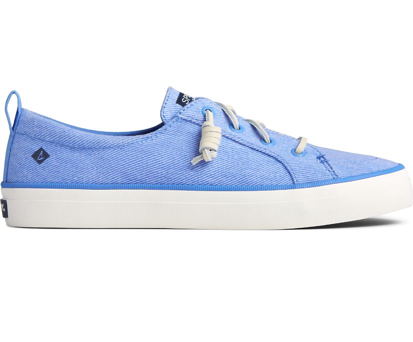 Sperry Crest Vibe Washed Twill Sneakers - Women's Sneakers - Light Blue [EC8975142] Sperry Ireland
